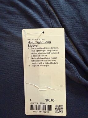 Lululemon Hold Tight Long Sleeve  - Navy size 4